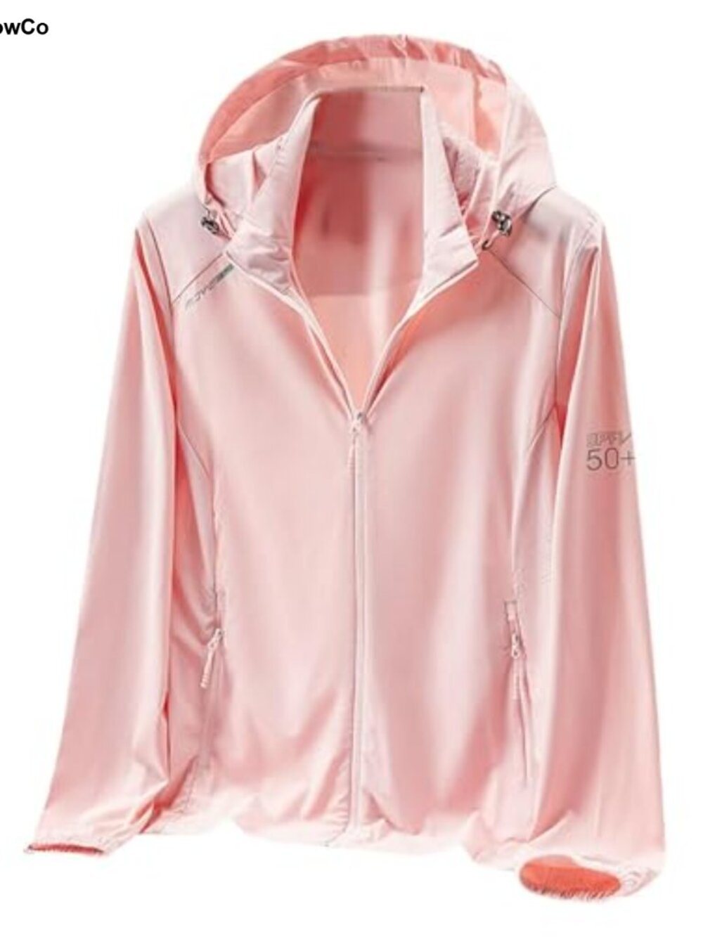 UPF 50+ Sun Protection Running Jacket Hooded Full Zip Lightweight
